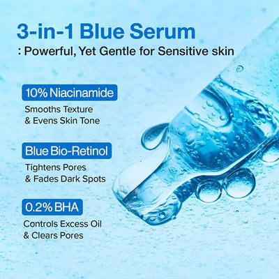 Numbuzin - Sérum affinant les pores et rides au bio-rétinol bleu n°3